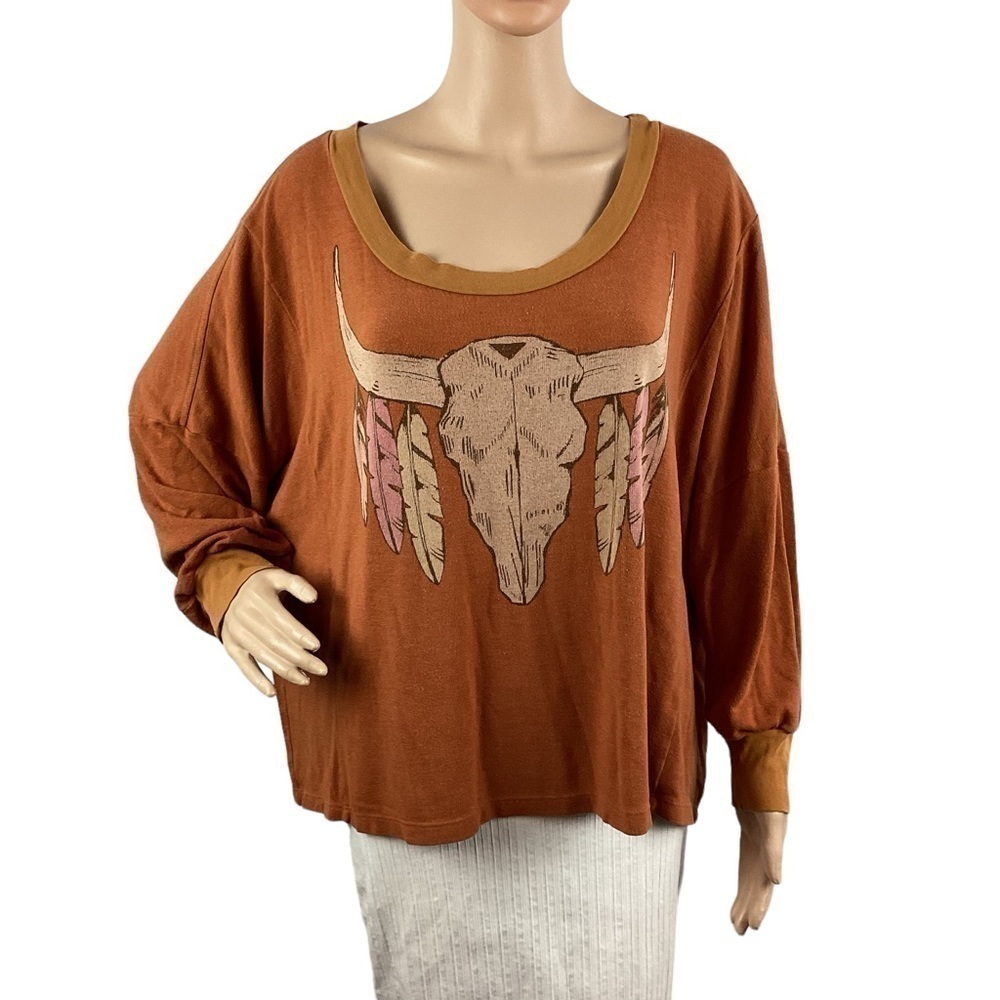 Wildfox Outlaw Nevada Jumper Sweatshirt Size S Orange